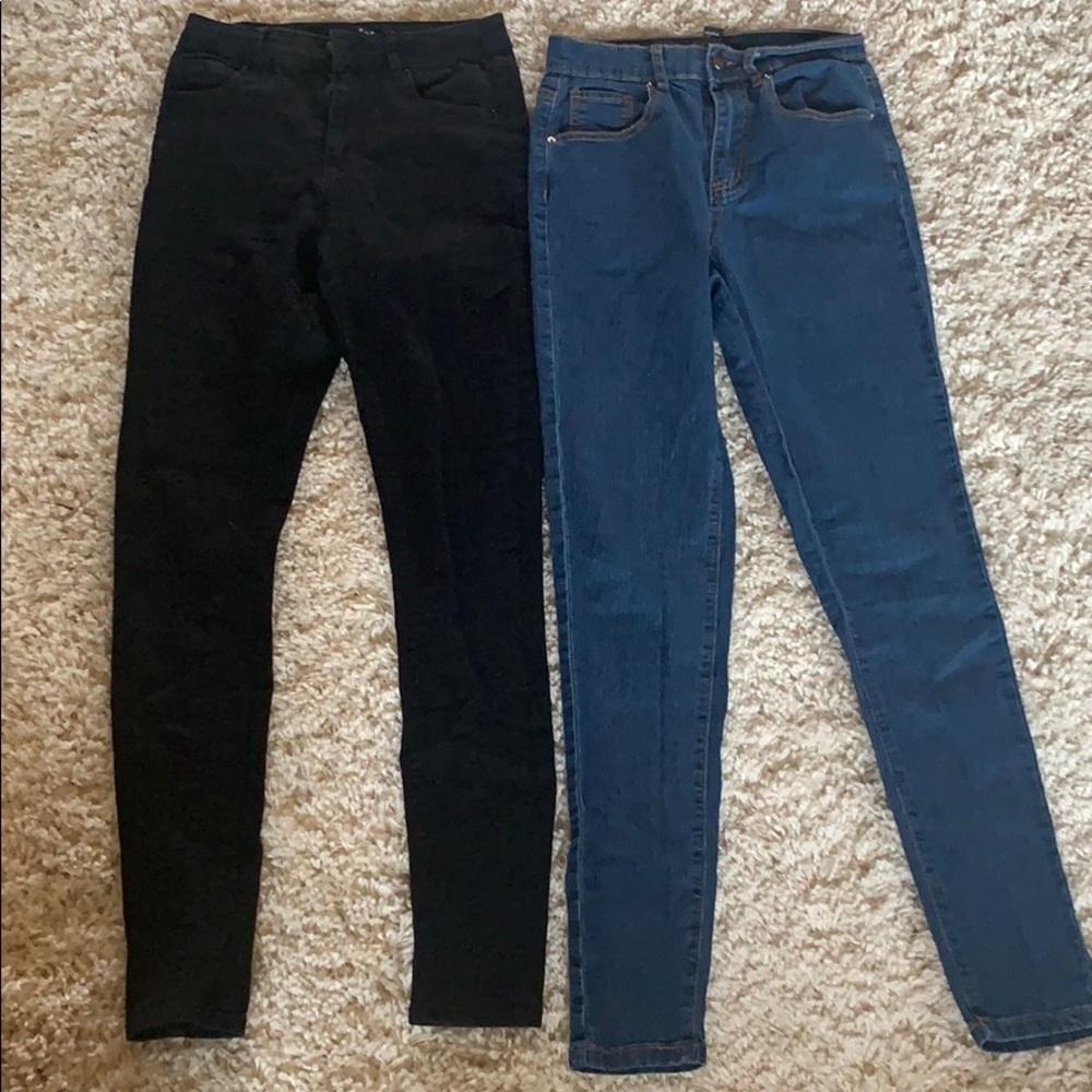 Black and blue High waisted jeans